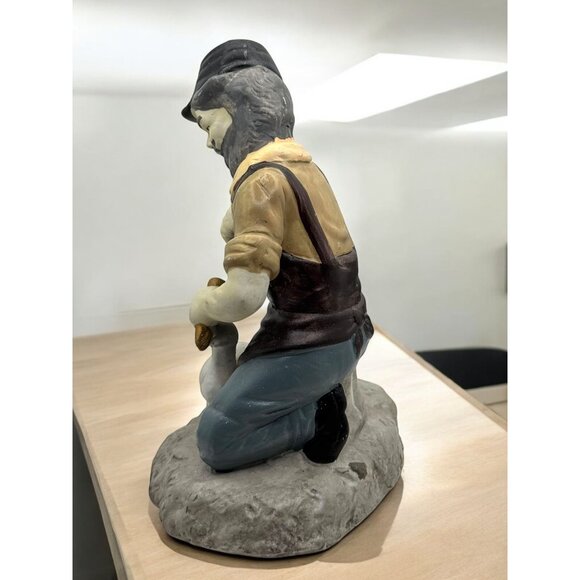 Vintage Kneeling Hand-Painted Craftsman Figurine Carving Duck Decoy - Picture 8 of 10